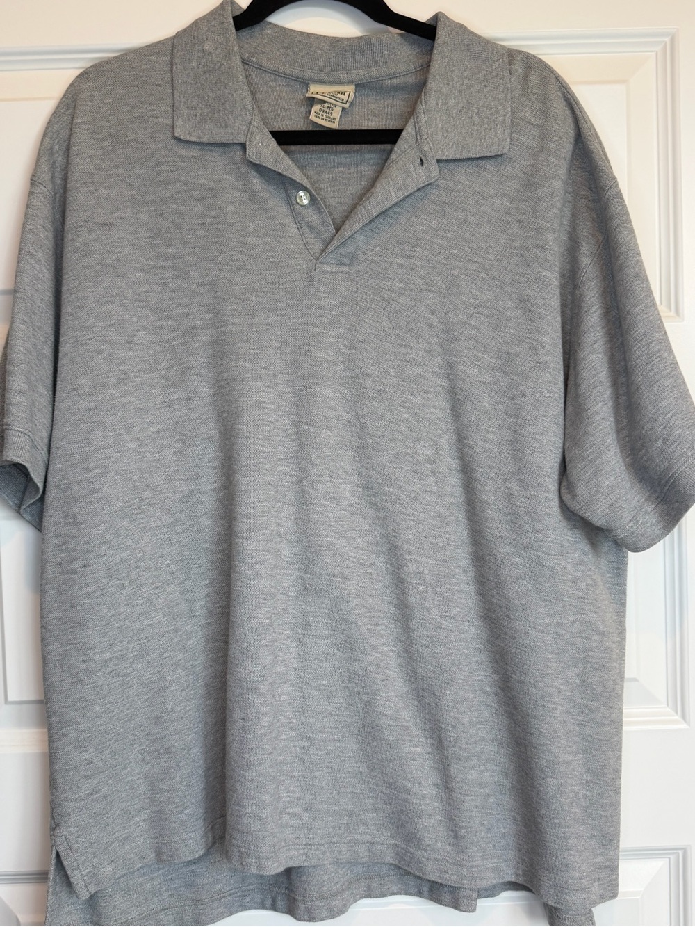 L.L.Bean Men’s XL Regular Gray Solid Short Sleeve Collared Polo  100% cotton